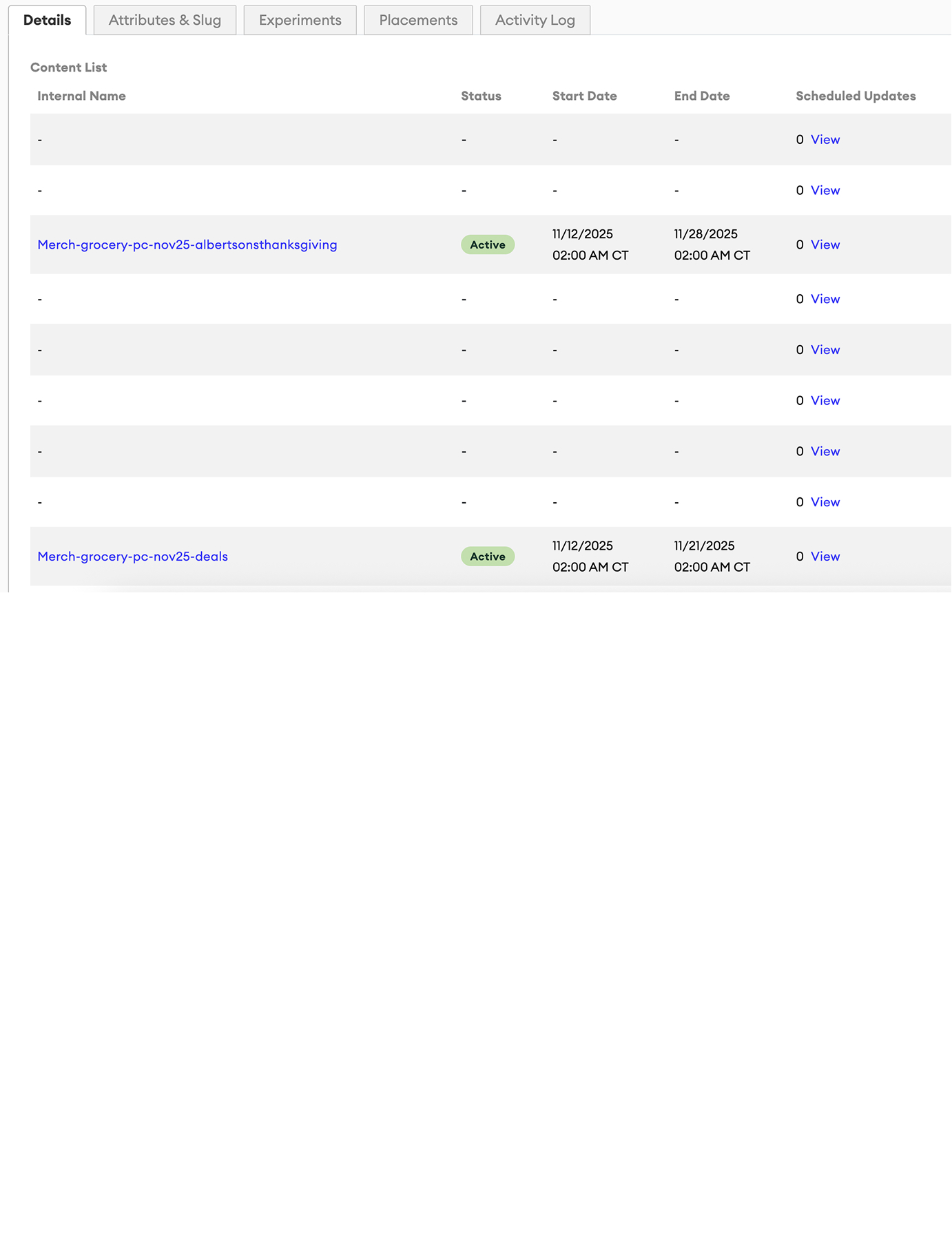 Before — Schedule redesign
